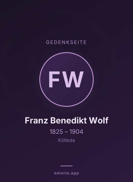 Gedenkportrait von Franz Benedikt Wolf