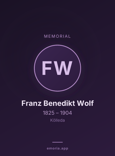 Memorial portrait of Franz Benedikt Wolf