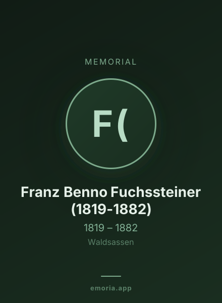 Memorial portrait of Franz Benno Fuchssteiner (1819-1882)
