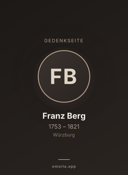 Gedenkportrait von Franz Berg