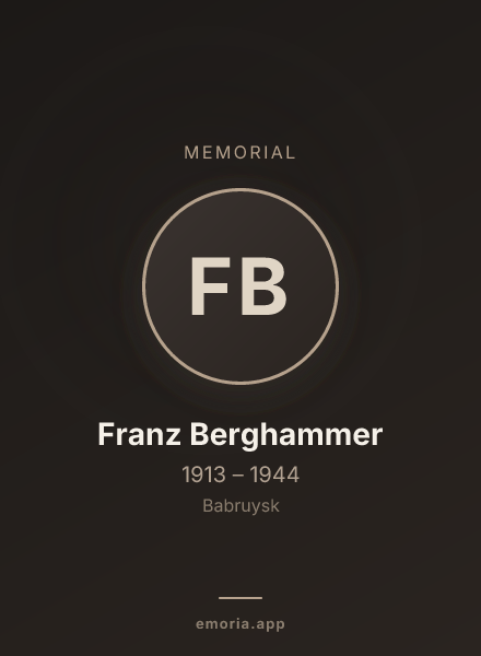 Memorial portrait of Franz Berghammer