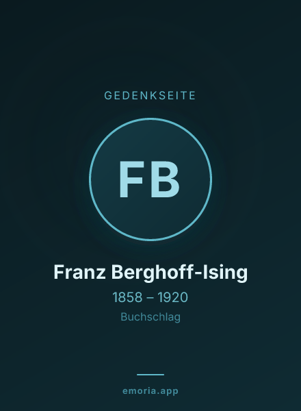 Gedenkportrait von Franz Berghoff-Ising