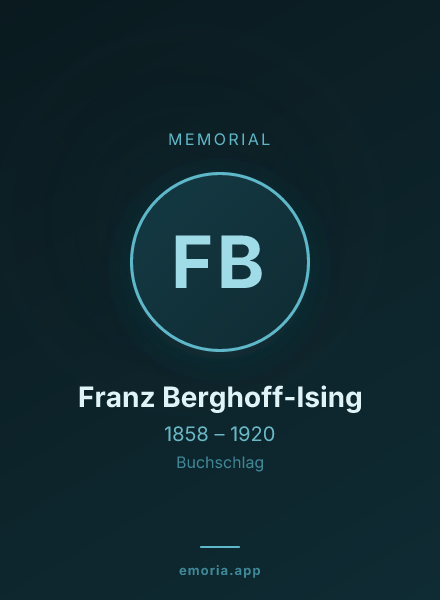 Memorial portrait of Franz Berghoff-Ising
