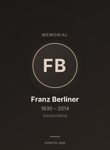 Memorial portrait of Franz Berliner