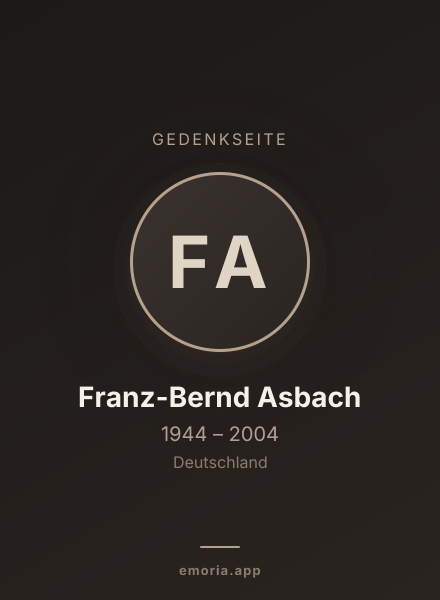 Gedenkportrait von Franz-Bernd Asbach