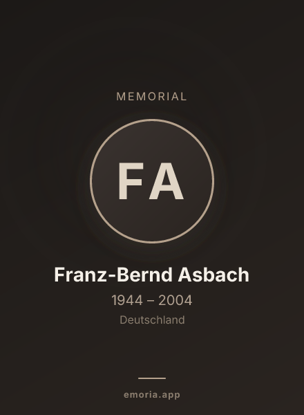 Memorial portrait of Franz-Bernd Asbach
