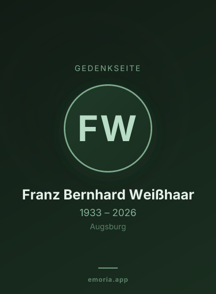 Gedenkportrait von Franz Bernhard Weißhaar