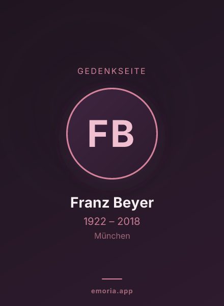 Gedenkportrait von Franz Beyer