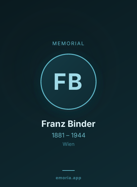Memorial portrait of Franz Binder
