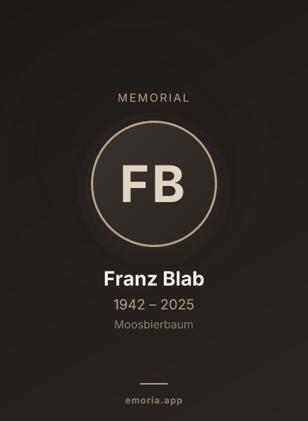 Memorial portrait of Franz Blab