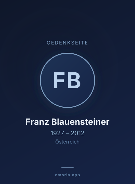 Gedenkportrait von Franz Blauensteiner