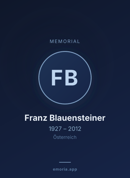 Memorial portrait of Franz Blauensteiner