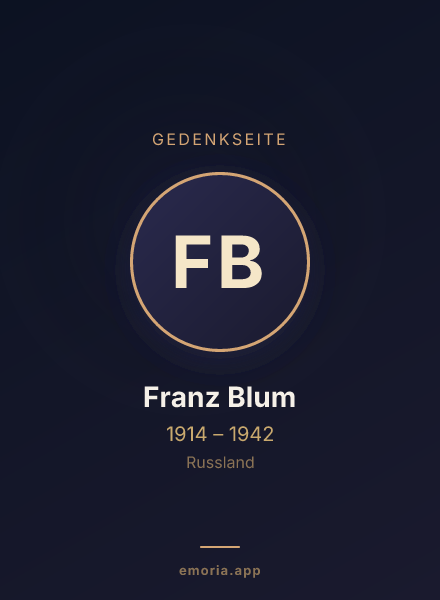Gedenkportrait von Franz Blum