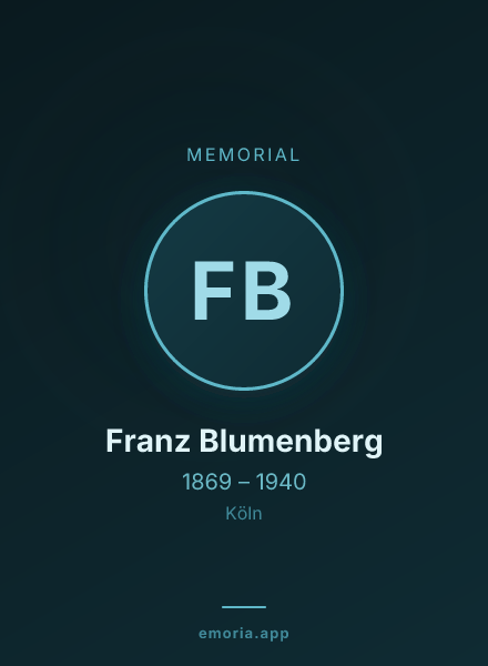 Memorial portrait of Franz Blumenberg