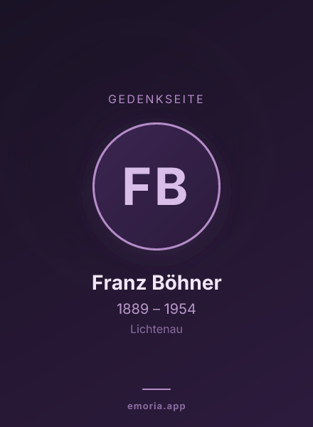 Gedenkportrait von Franz Böhner