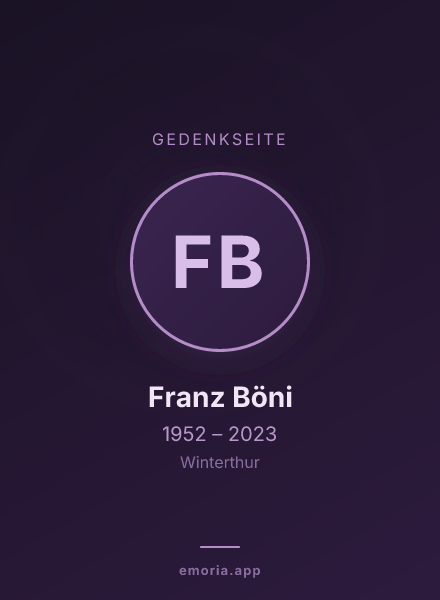Gedenkportrait von Franz Böni