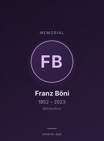 Memorial portrait of Franz Böni