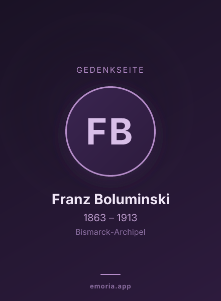 Gedenkportrait von Franz Boluminski