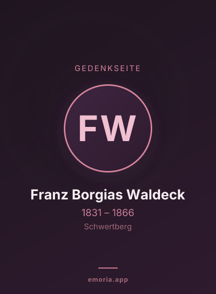 Gedenkportrait von Franz Borgias Waldeck