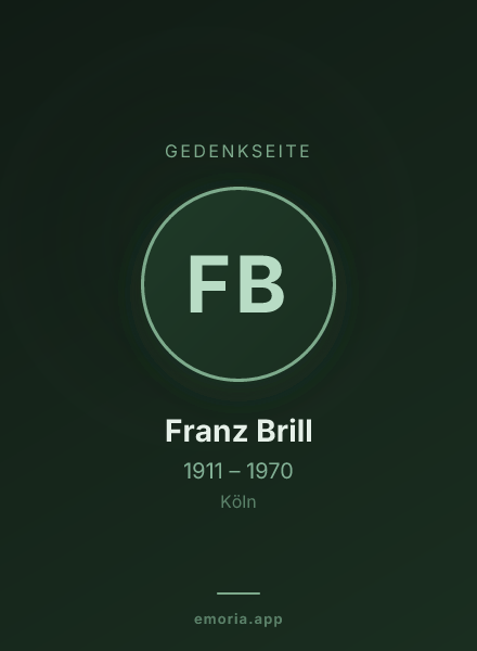 Gedenkportrait von Franz Brill