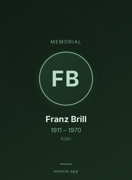 Memorial portrait of Franz Brill