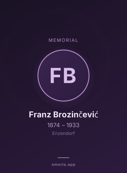 Memorial portrait of Franz Brozinčević