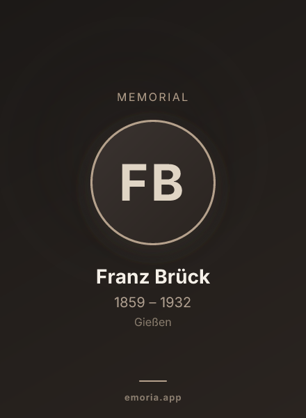 Memorial portrait of Franz Brück