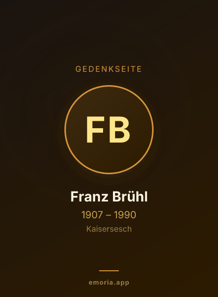 Gedenkportrait von Franz Brühl