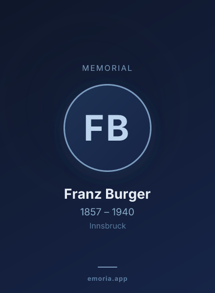 Memorial portrait of Franz Burger