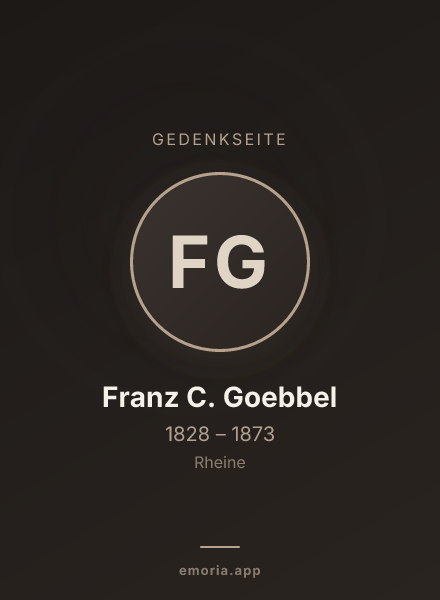 Gedenkportrait von Franz C. Goebbel