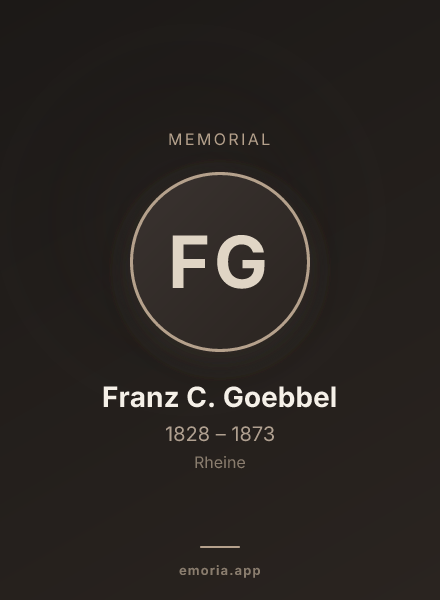 Memorial portrait of Franz C. Goebbel
