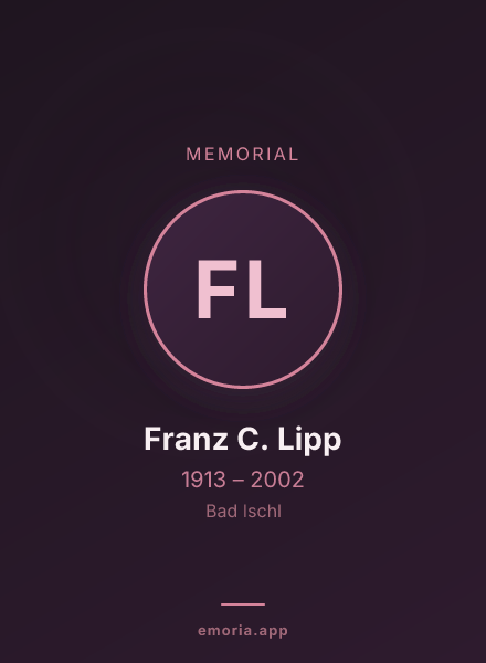 Memorial portrait of Franz C. Lipp