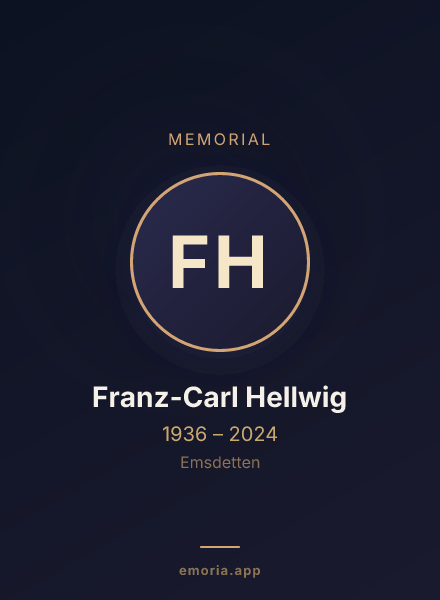 Memorial portrait of Franz-Carl Hellwig
