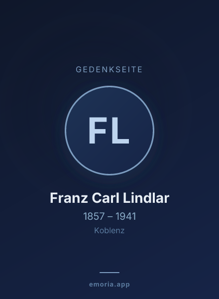 Gedenkportrait von Franz Carl Lindlar