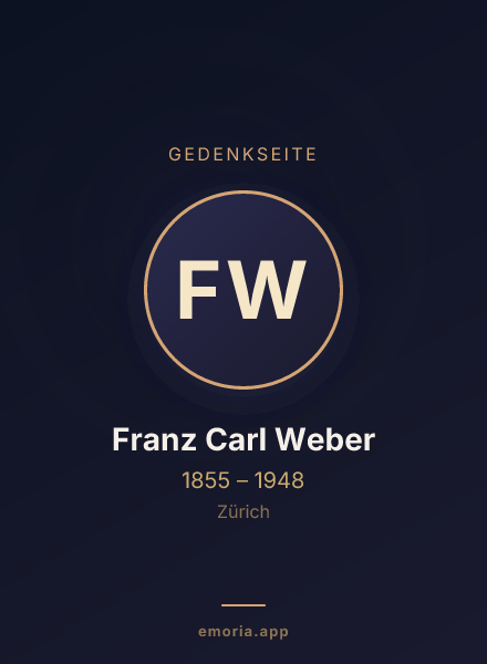 Gedenkportrait von Franz Carl Weber