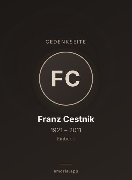 Gedenkportrait von Franz Cestnik