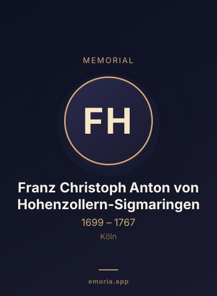 Memorial portrait of Franz Christoph Anton von Hohenzollern-Sigmaringen