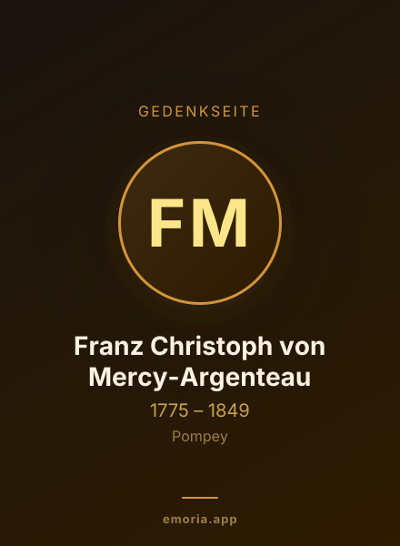 Gedenkportrait von Franz Christoph von Mercy-Argenteau