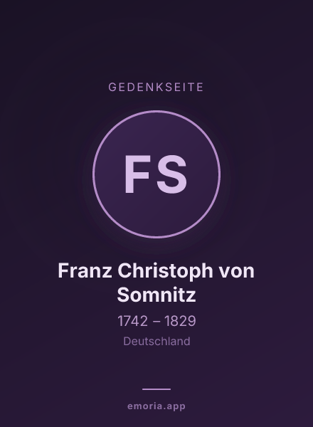 Gedenkportrait von Franz Christoph von Somnitz