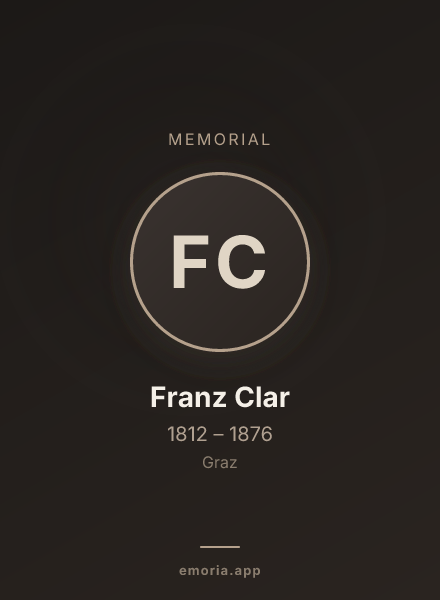 Memorial portrait of Franz Clar