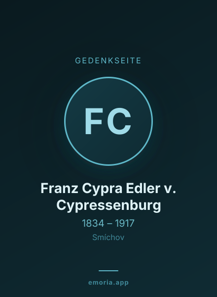 Gedenkportrait von Franz Cypra Edler v. Cypressenburg
