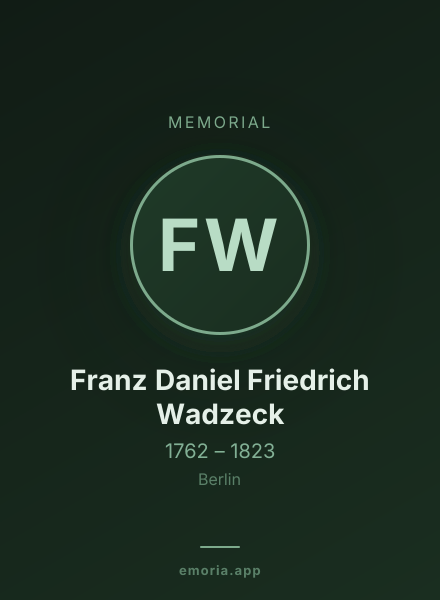 Memorial portrait of Franz Daniel Friedrich Wadzeck