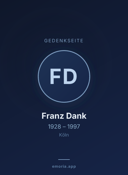 Gedenkportrait von Franz Dank