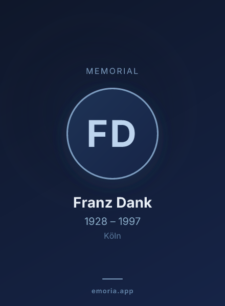 Memorial portrait of Franz Dank