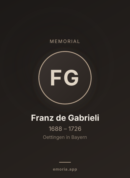 Memorial portrait of Franz de Gabrieli
