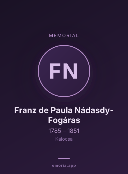 Memorial portrait of Franz de Paula Nádasdy-Fogáras