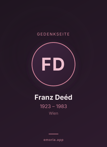 Gedenkportrait von Franz Deéd