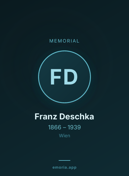 Memorial portrait of Franz Deschka