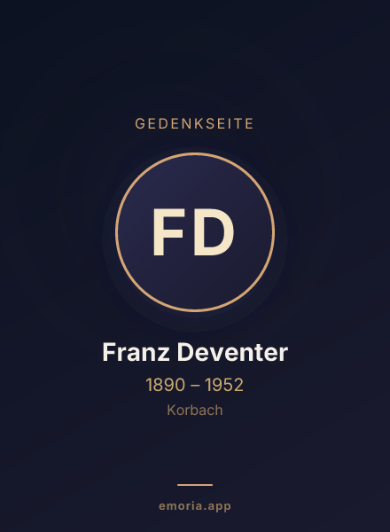 Gedenkportrait von Franz Deventer