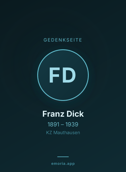 Gedenkportrait von Franz Dick